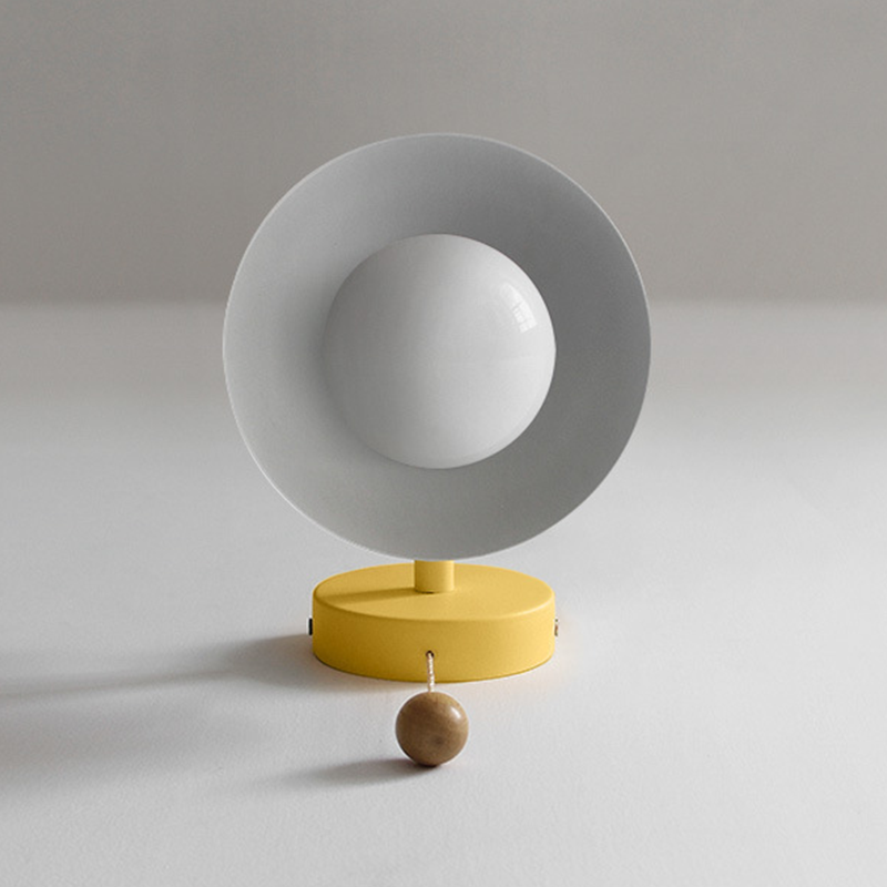 Scandinavian Wall Lamp – Wooden Accent Light with Pull Cord