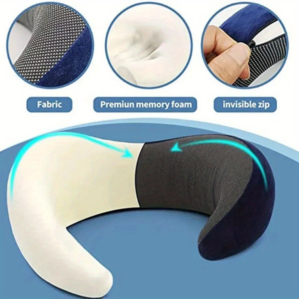 U-Shaped Memory Foam Travel Pillow – Comfortable Neck Support