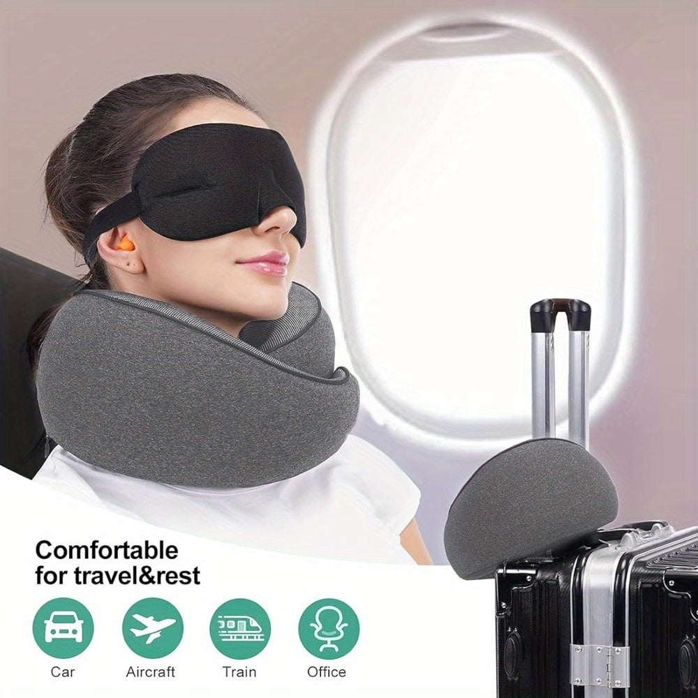 U-Shaped Memory Foam Travel Pillow – Comfortable Neck Support