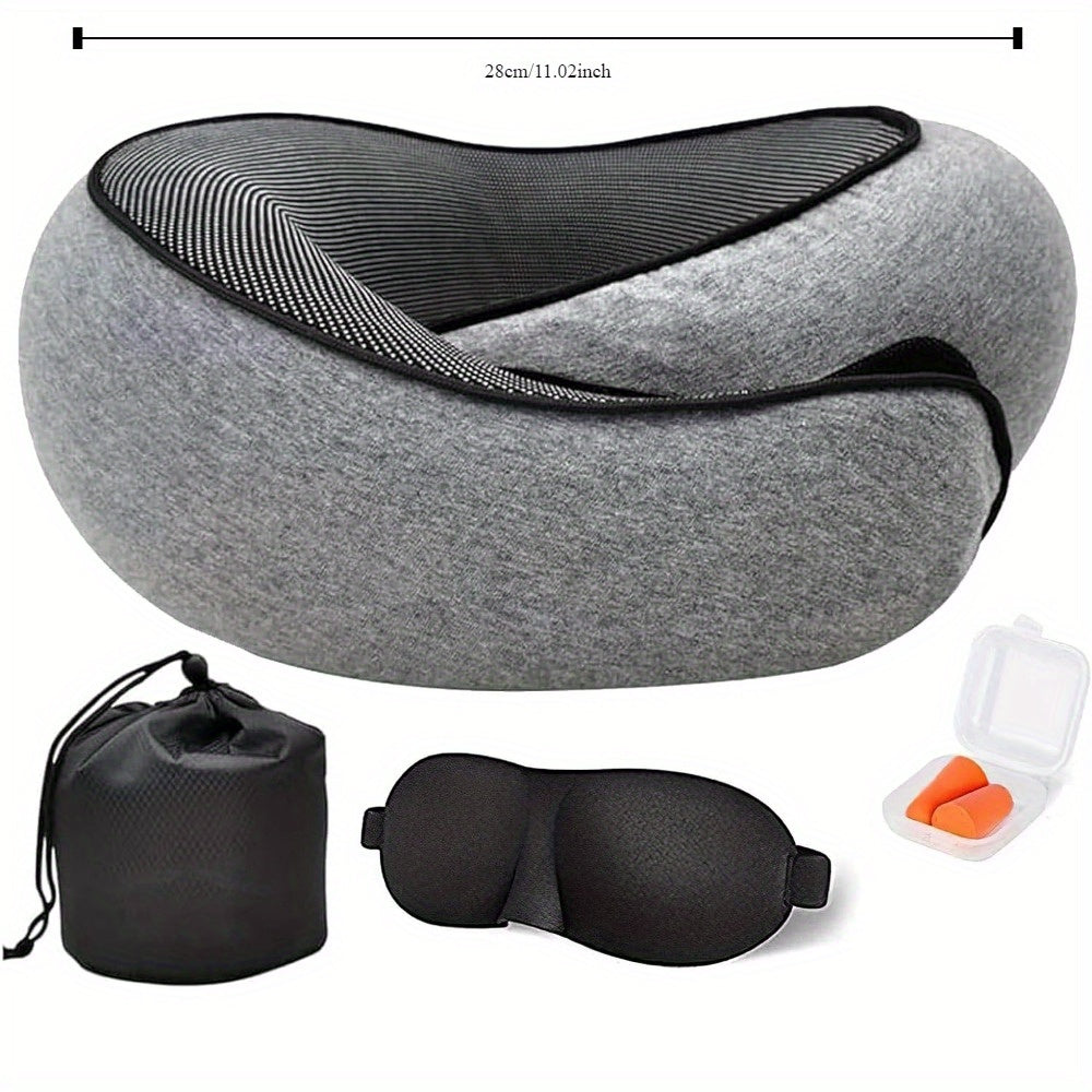 U-Shaped Memory Foam Travel Pillow – Comfortable Neck Support