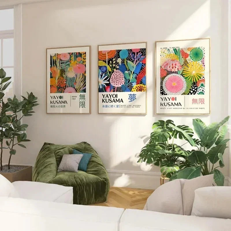 Colorful Abstract Wall Art – Yayoi Kusama Modern Art Print