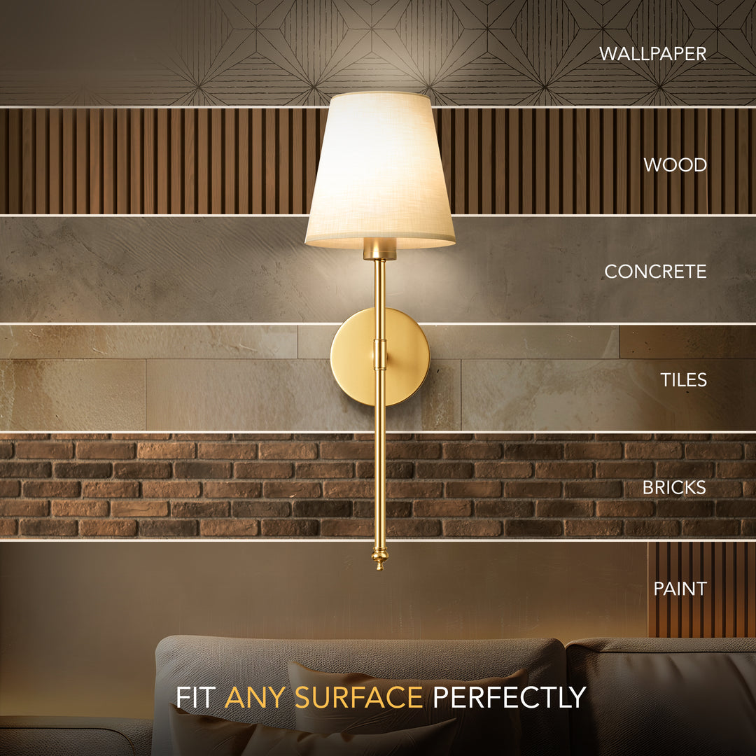 Battery-Powered Wall Lamp – Remote Control, No Drilling Required