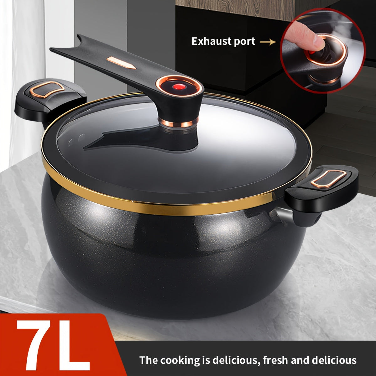 7L Multifunctional Cooking Pot – Stainless Steel Pot for Induction and Gas