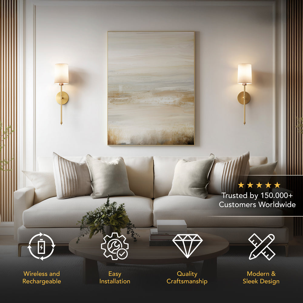 Battery-Powered Wall Lamp – Remote Control, No Drilling Required