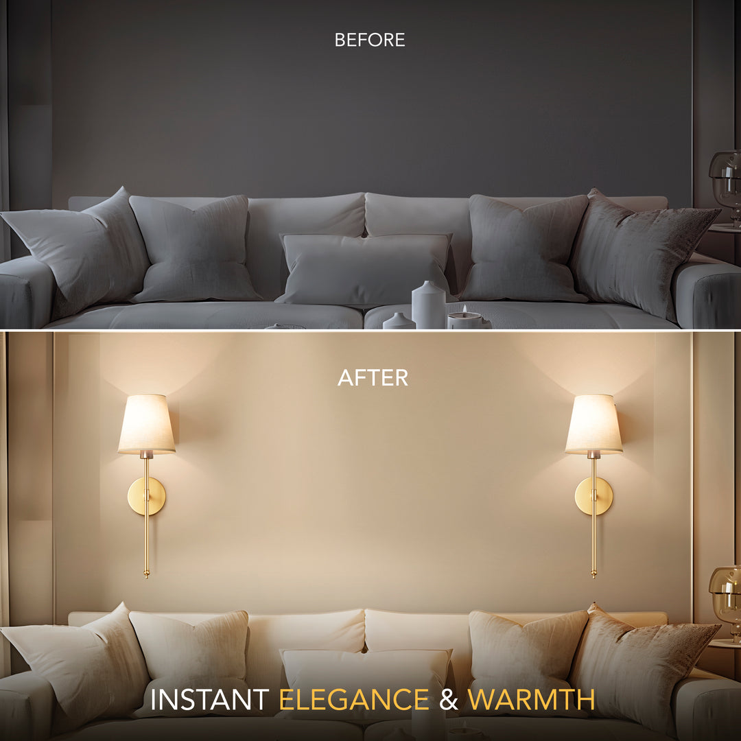 Battery-Powered Wall Lamp – Remote Control, No Drilling Required