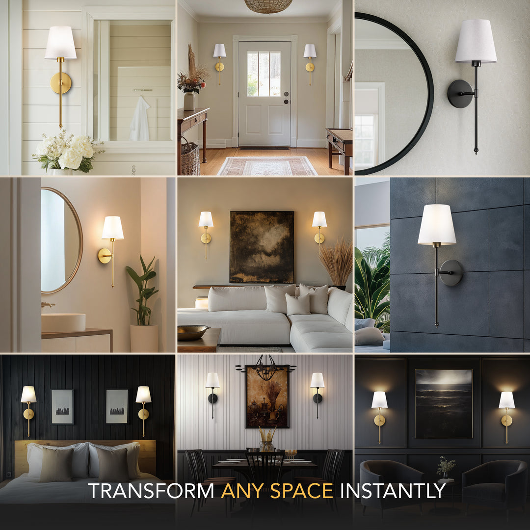 Battery-Powered Wall Lamp – Remote Control, No Drilling Required