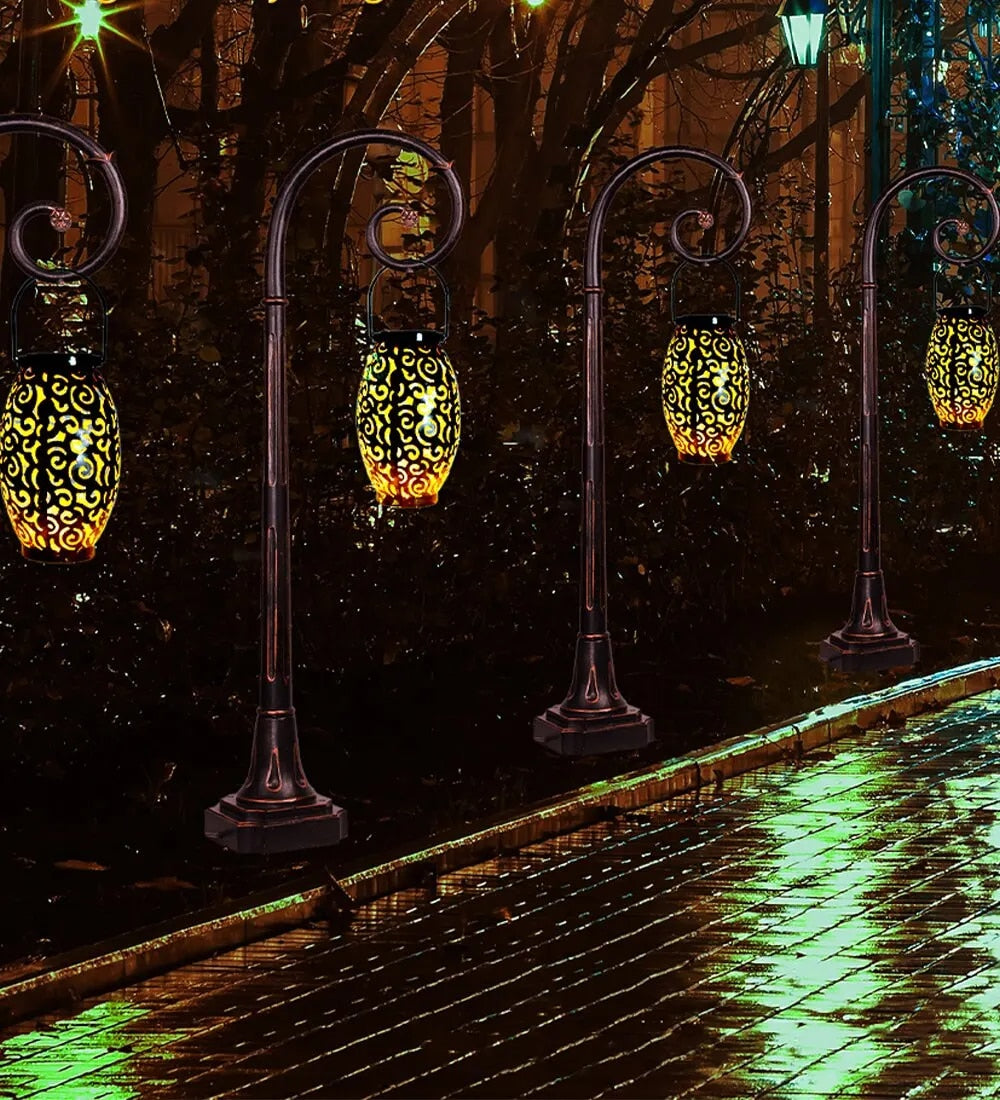 Solar Garden Lantern – Decorative Outdoor Light with Ornamental Pattern