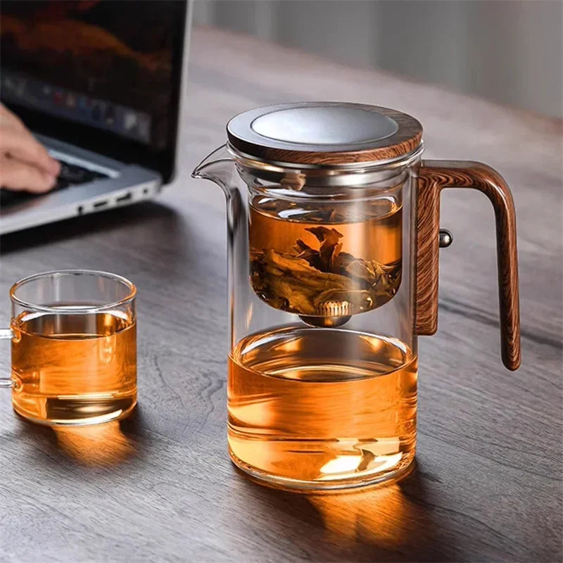 Glass Tea Maker – Elegant Teapot with Wooden Handle