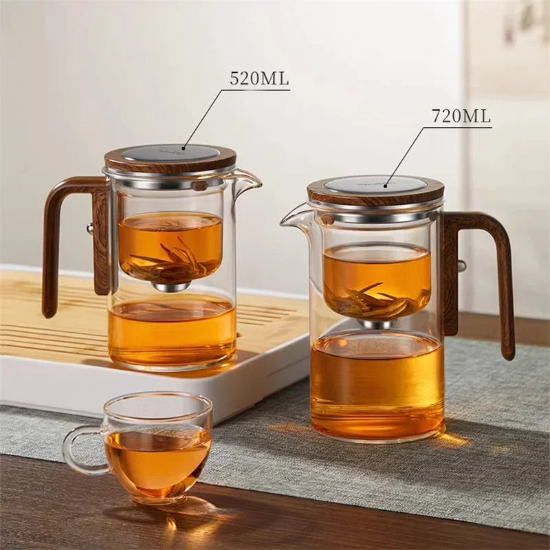 Glass Tea Maker – Elegant Teapot with Wooden Handle
