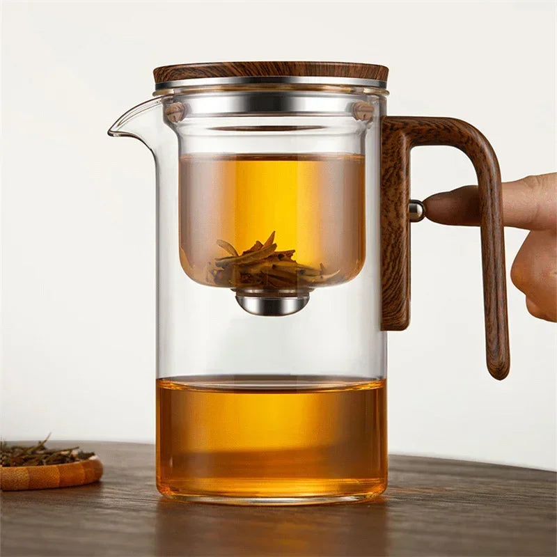 Glass Tea Maker – Elegant Teapot with Wooden Handle