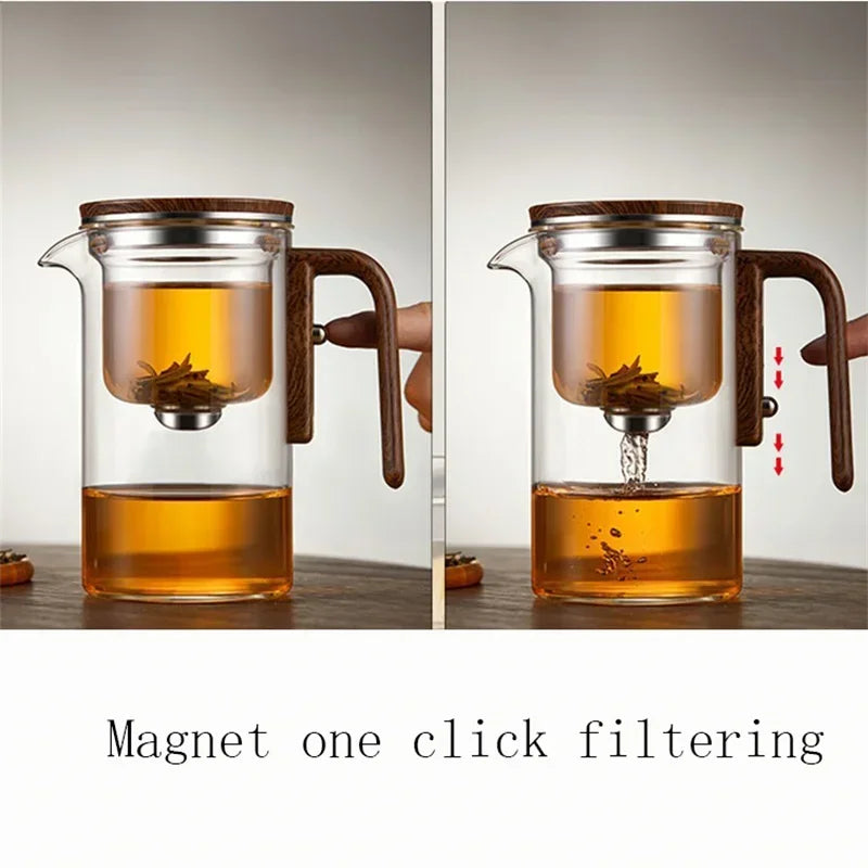 Glass Tea Maker – Elegant Teapot with Wooden Handle