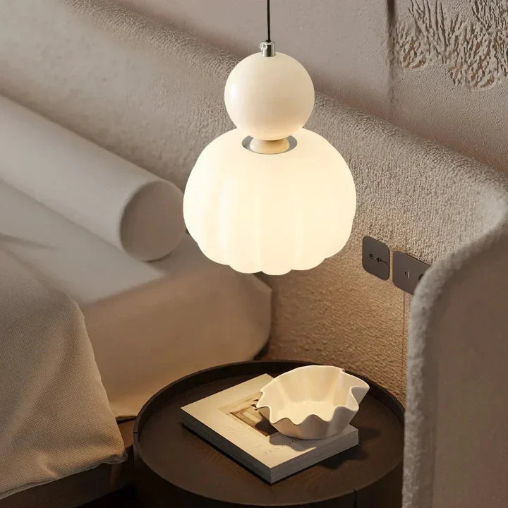 Opal Glass Pendant Light – E27 Ceiling Lamp, 4 Colours