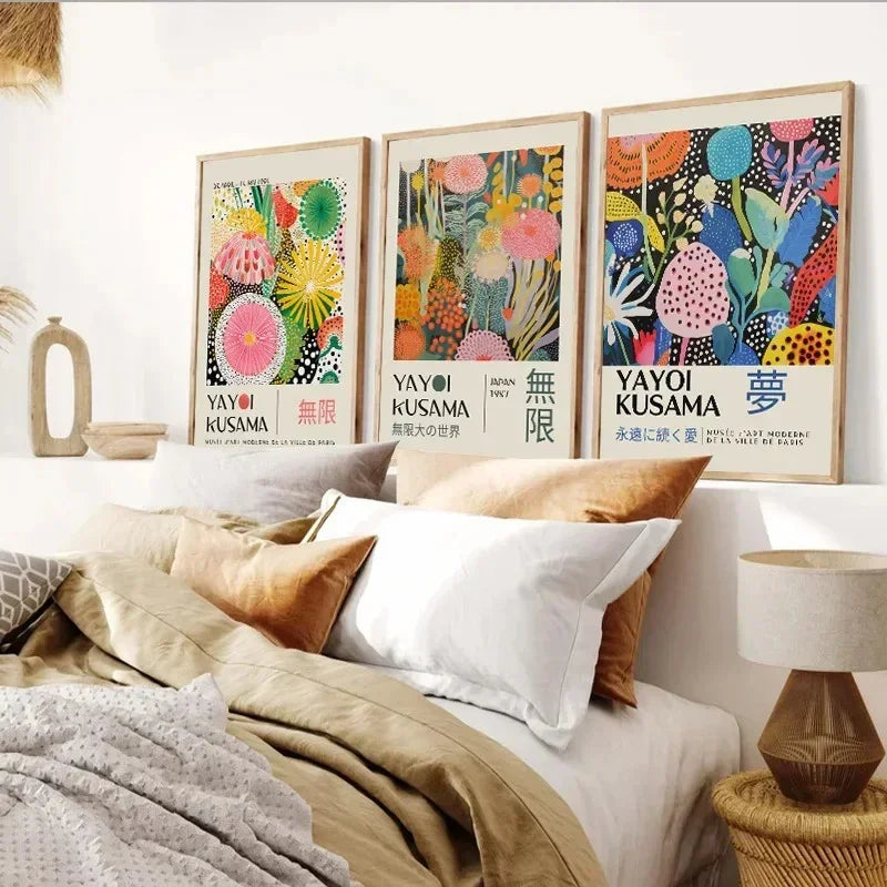 Colorful Abstract Wall Art – Yayoi Kusama Modern Art Print