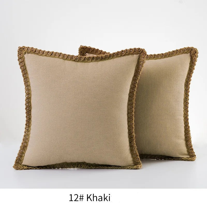 Rustic Decorative Pillow Cover – Trendy Farmhouse Cushion Case