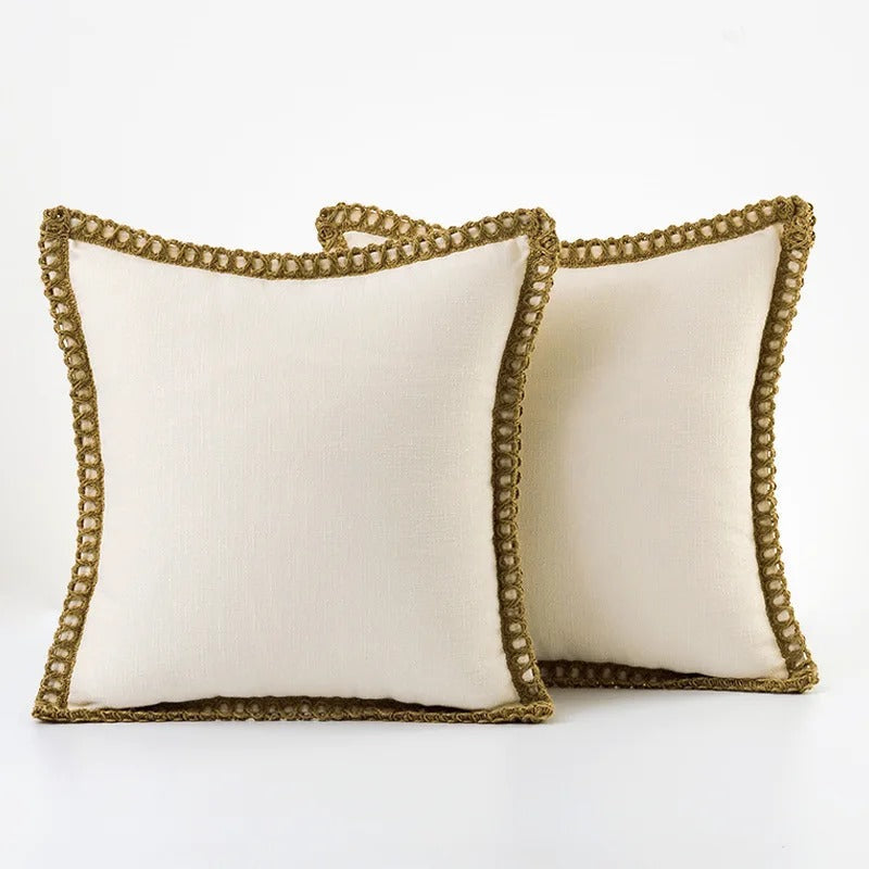 Rustic Decorative Pillow Cover – Trendy Farmhouse Cushion Case
