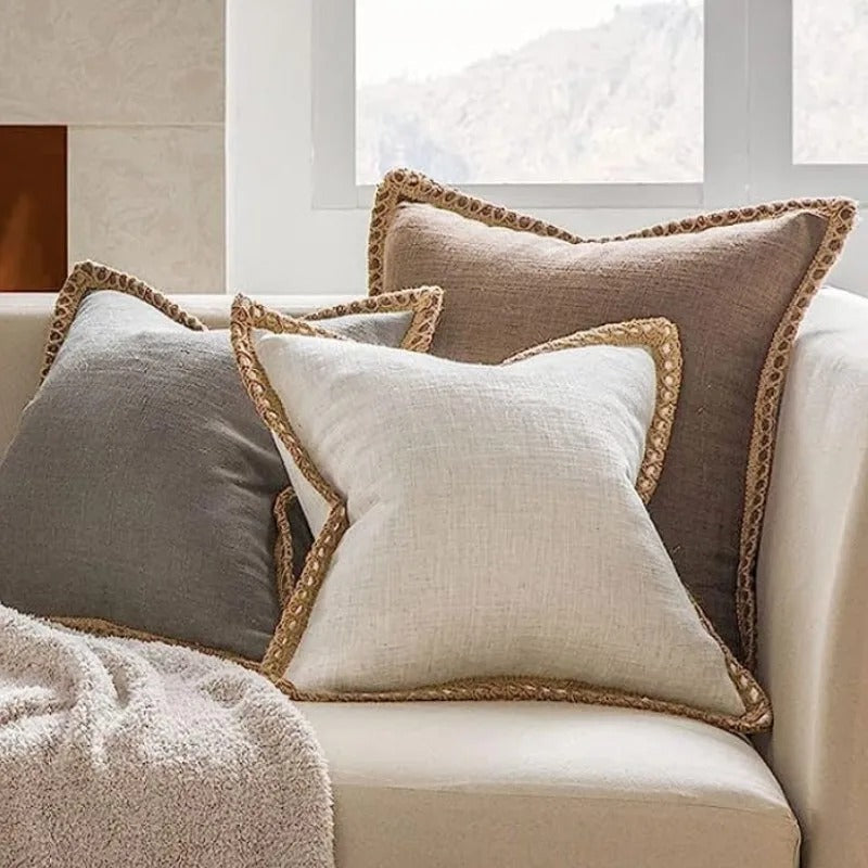 Rustic Decorative Pillow Cover – Trendy Farmhouse Cushion Case