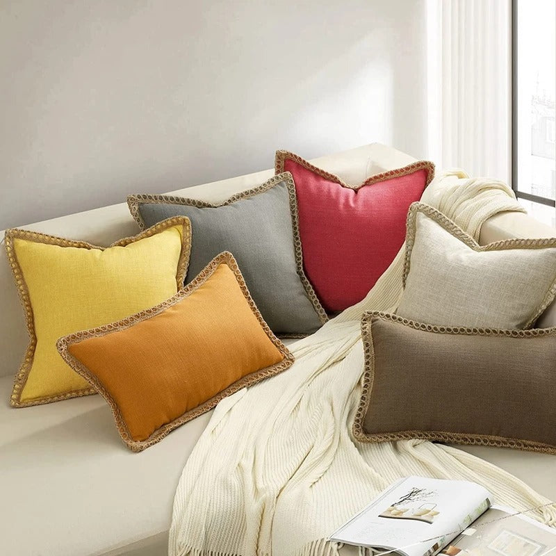 Rustic Decorative Pillow Cover – Trendy Farmhouse Cushion Case