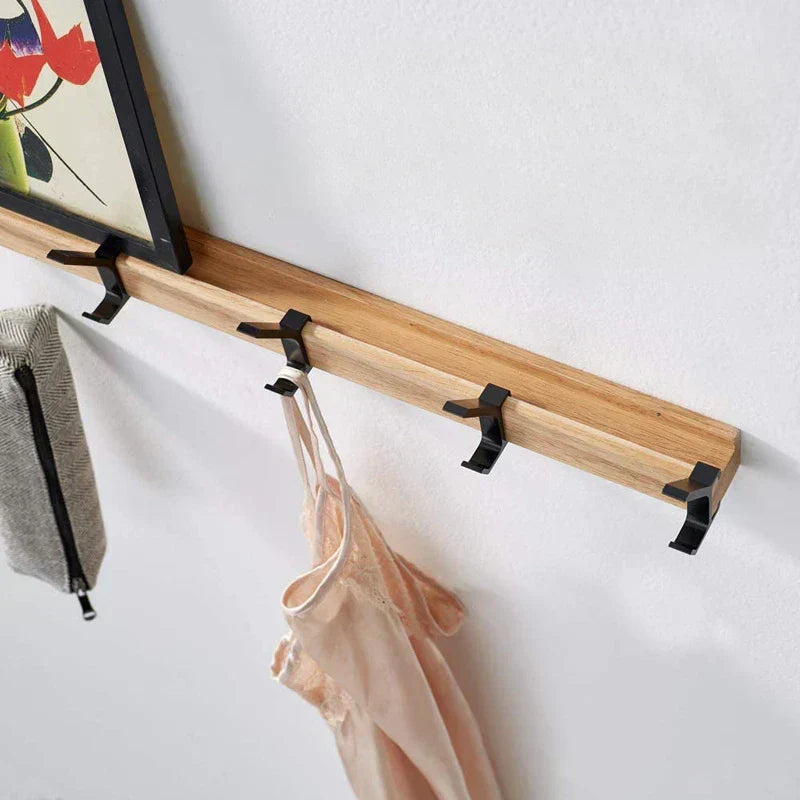 Adjustable Wall Hook Rack – Modern Hanging Bar with Hooks