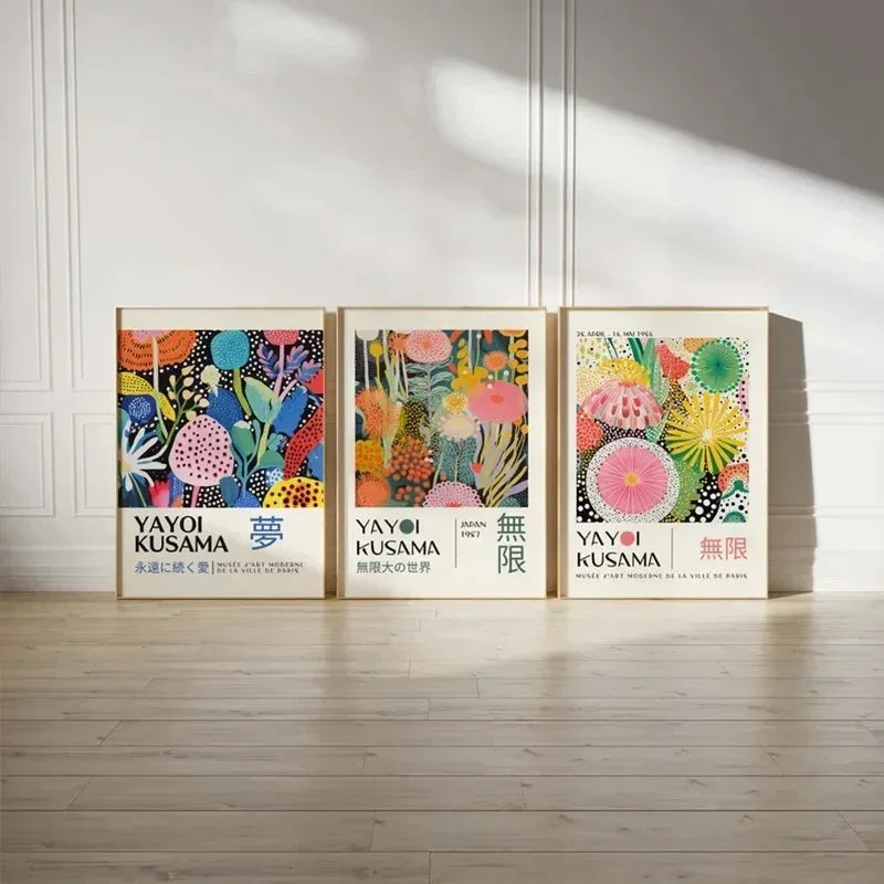 Colorful Abstract Wall Art – Yayoi Kusama Modern Art Print