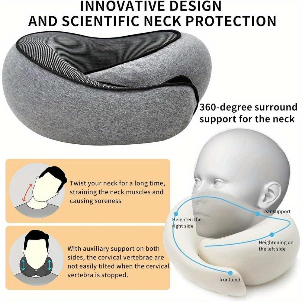 U-Shaped Memory Foam Travel Pillow – Comfortable Neck Support