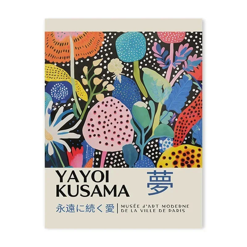 Colorful Abstract Wall Art – Yayoi Kusama Modern Art Print