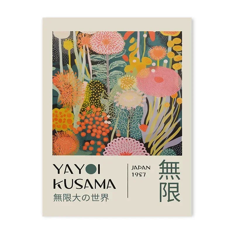 Colorful Abstract Wall Art – Yayoi Kusama Modern Art Print