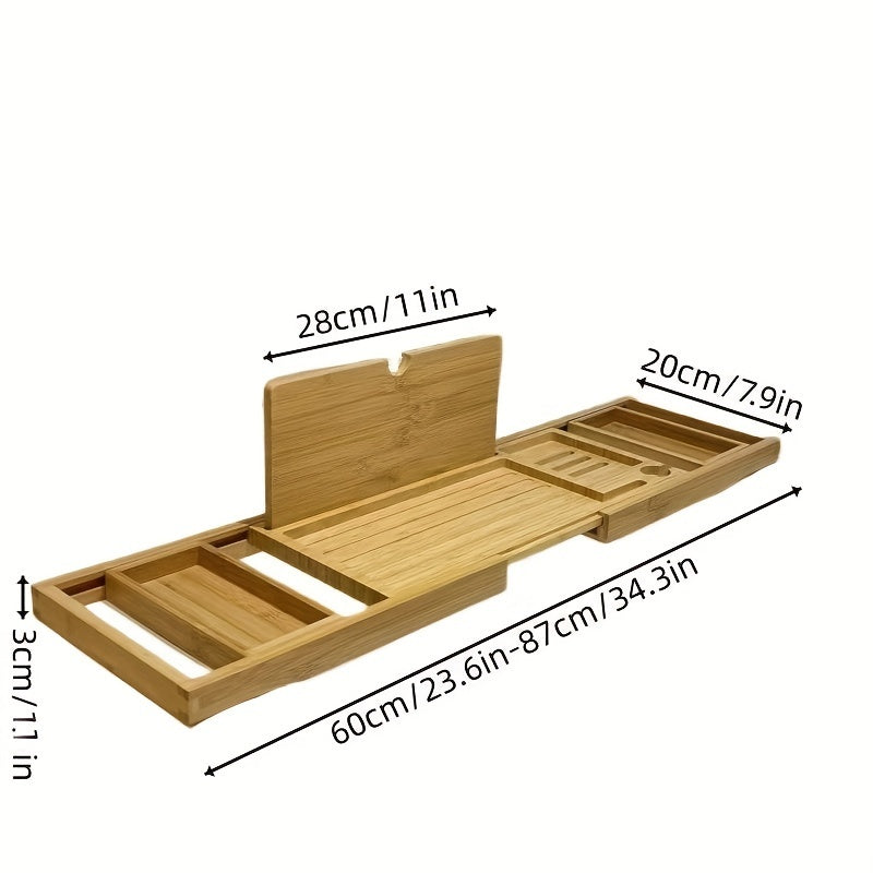 Bamboo Bathtub Tray – Wooden Bath Caddy for Relaxation