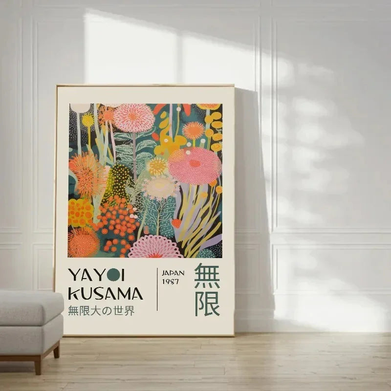 Colorful Abstract Wall Art – Yayoi Kusama Modern Art Print