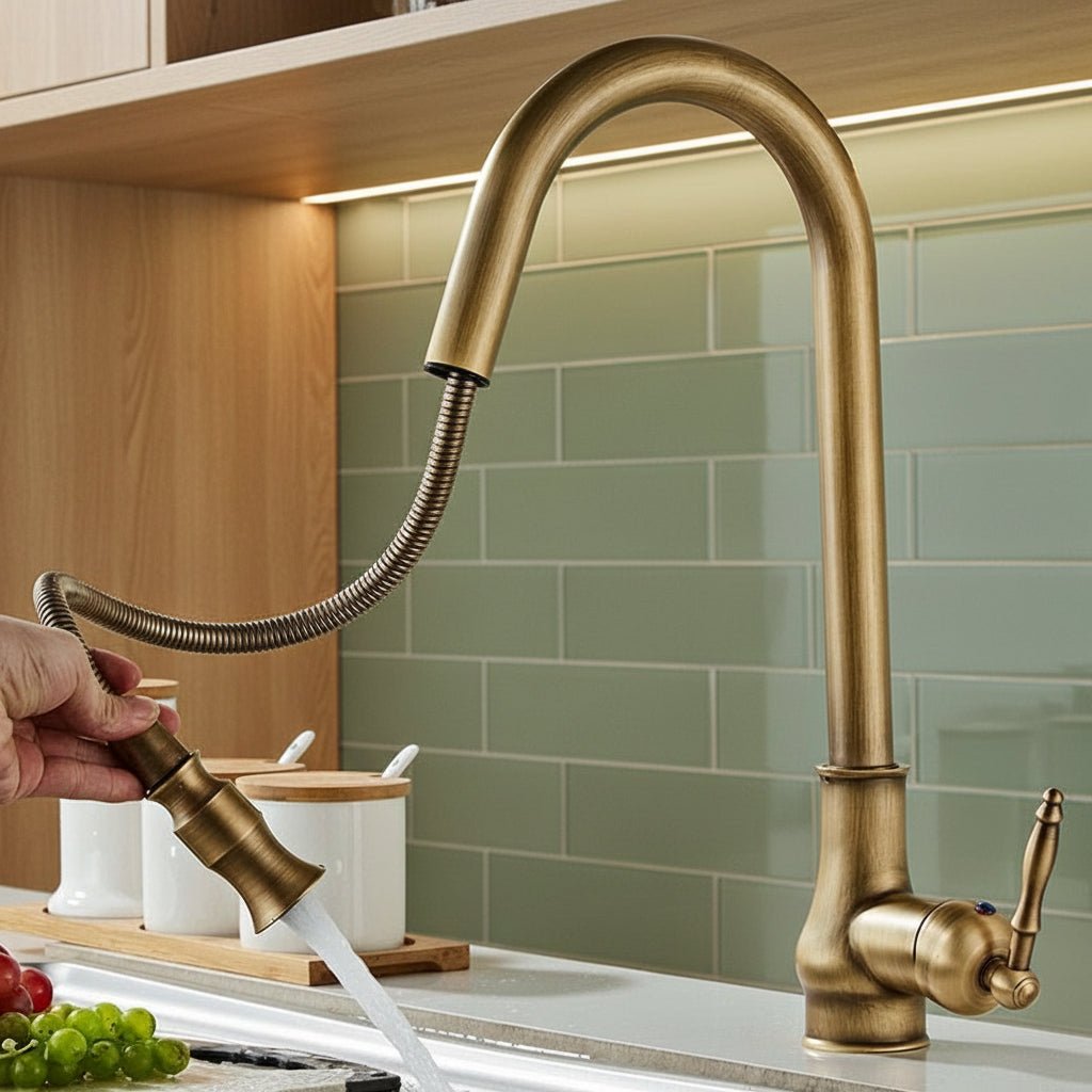 Pull-Out Kitchen Tap – Flexible Spray Head and Solid Brass Faucet