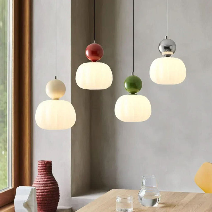 Opal Glass Pendant Light – E27 Ceiling Lamp, 4 Colours