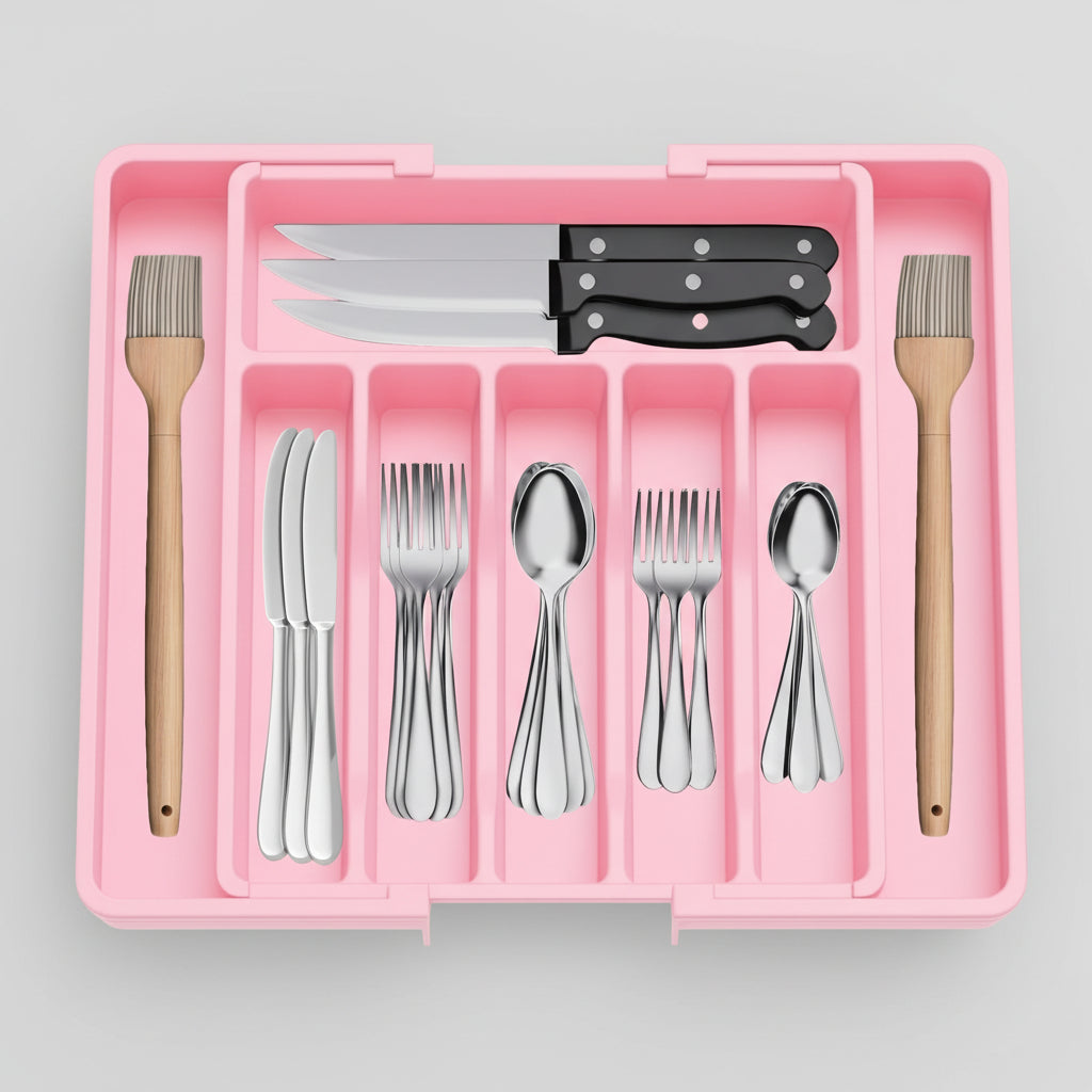 Expandable Cutlery Drawer Organizer – Adjustable Kitchen Storage Tray