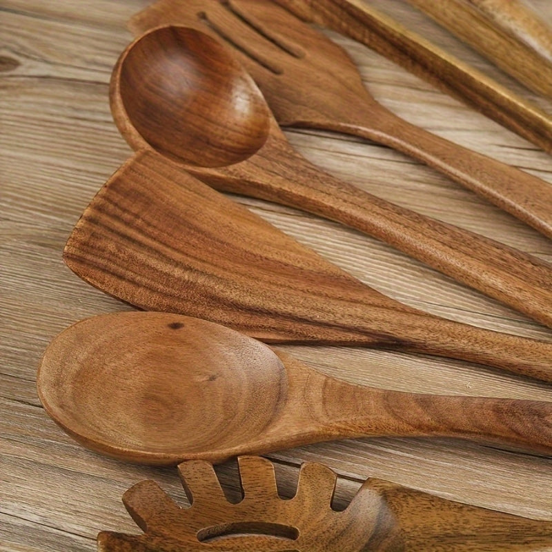 Wooden Kitchen Utensil Set – Cooking Tools Collection
