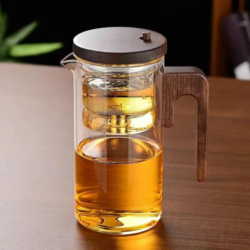 Glass Tea Maker – Elegant Teapot with Wooden Handle