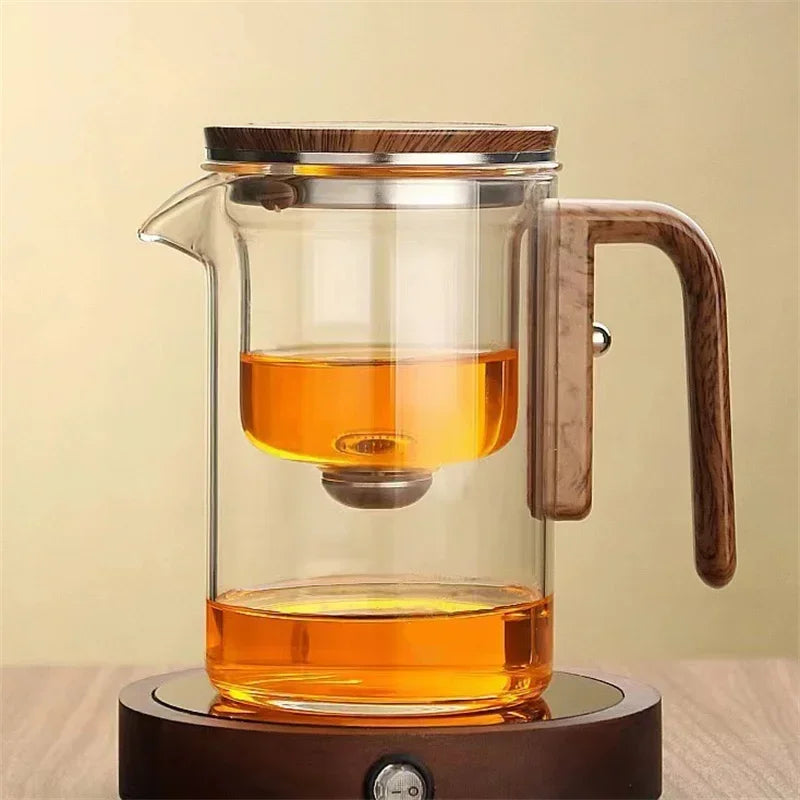 Glass Tea Maker – Elegant Teapot with Wooden Handle