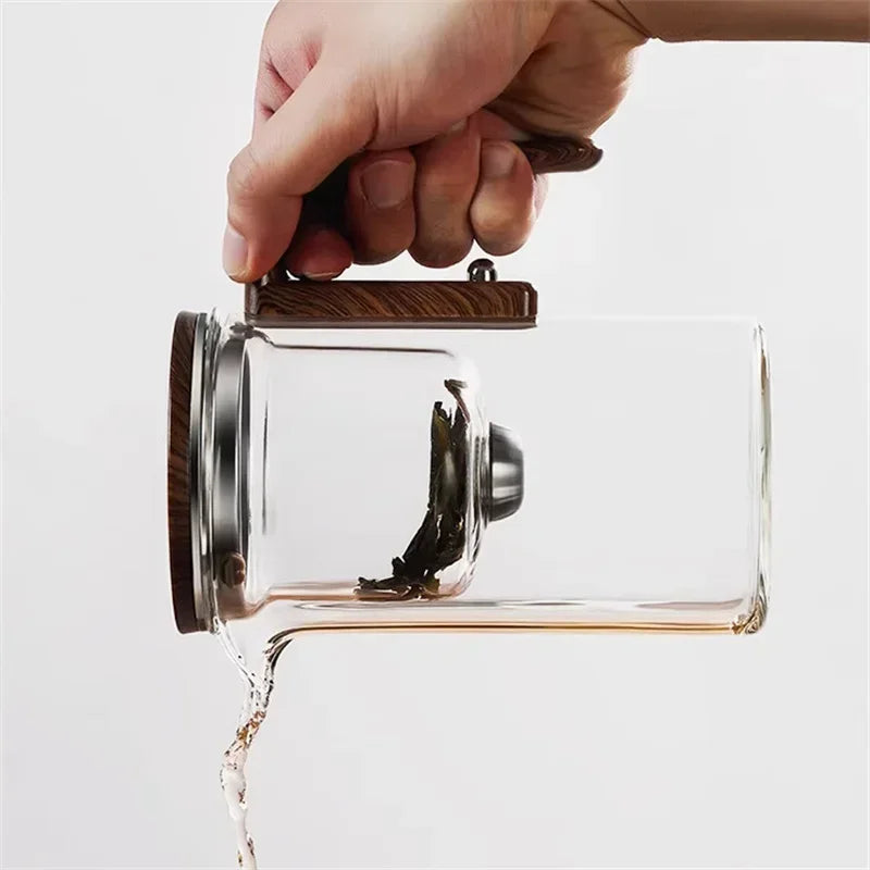Glass Tea Maker – Elegant Teapot with Wooden Handle