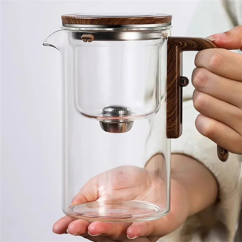 Glass Tea Maker – Elegant Teapot with Wooden Handle