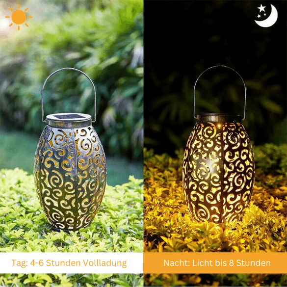 Solar Garden Lantern – Decorative Outdoor Light with Ornamental Pattern