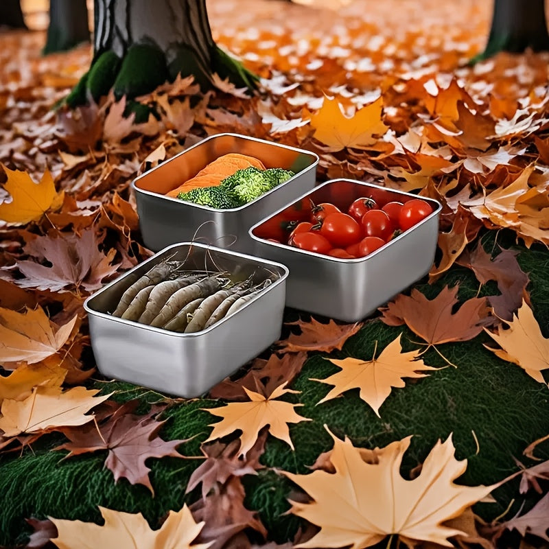 7-Piece Stainless Steel Food Storage Set – Leakproof Stackable Containers