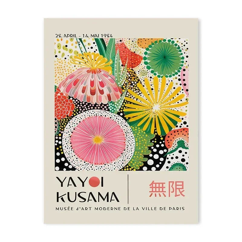 Colorful Abstract Wall Art – Yayoi Kusama Modern Art Print