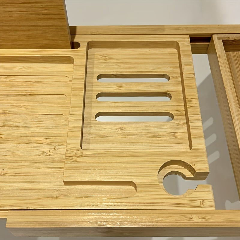 Bamboo Bathtub Tray – Wooden Bath Caddy for Relaxation