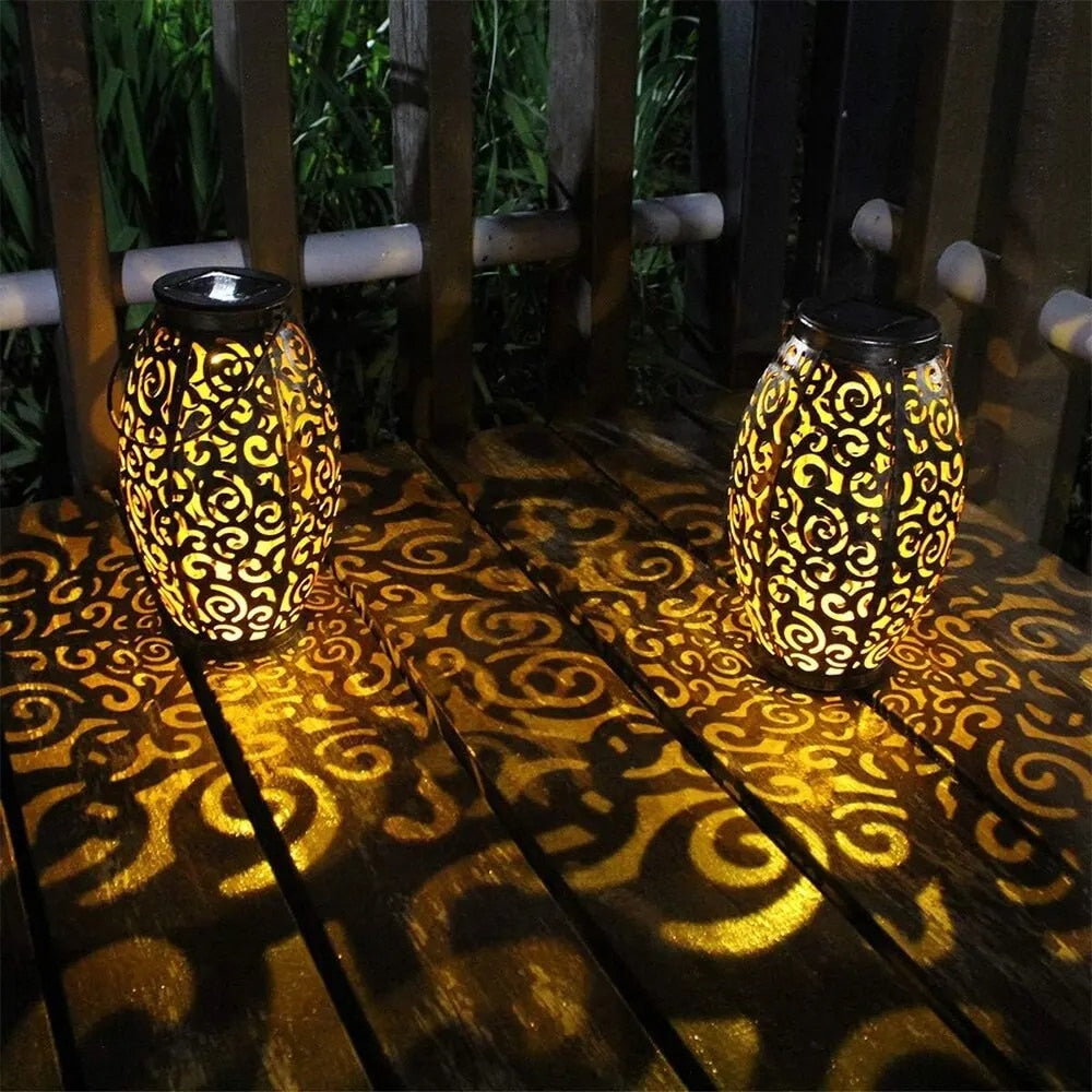 Solar Garden Lantern – Decorative Outdoor Light with Ornamental Pattern
