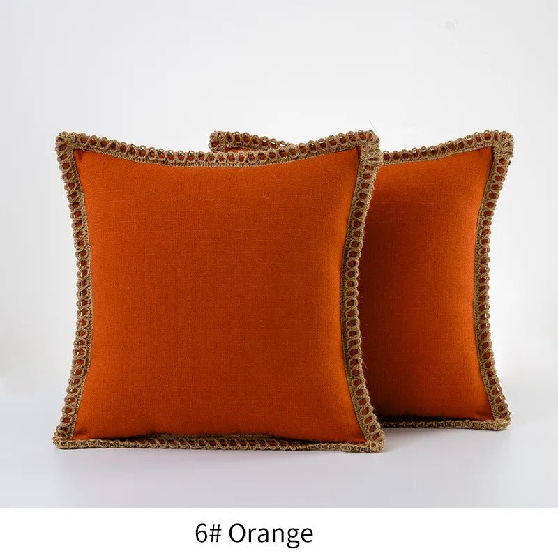 Rustic Decorative Pillow Cover – Trendy Farmhouse Cushion Case