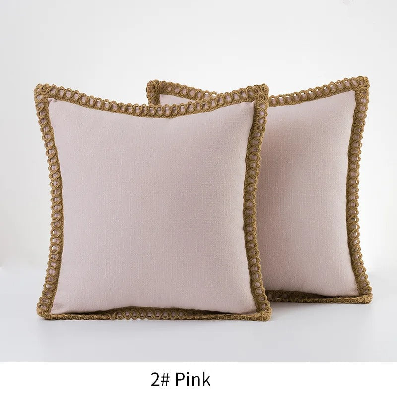 Rustic Decorative Pillow Cover – Trendy Farmhouse Cushion Case