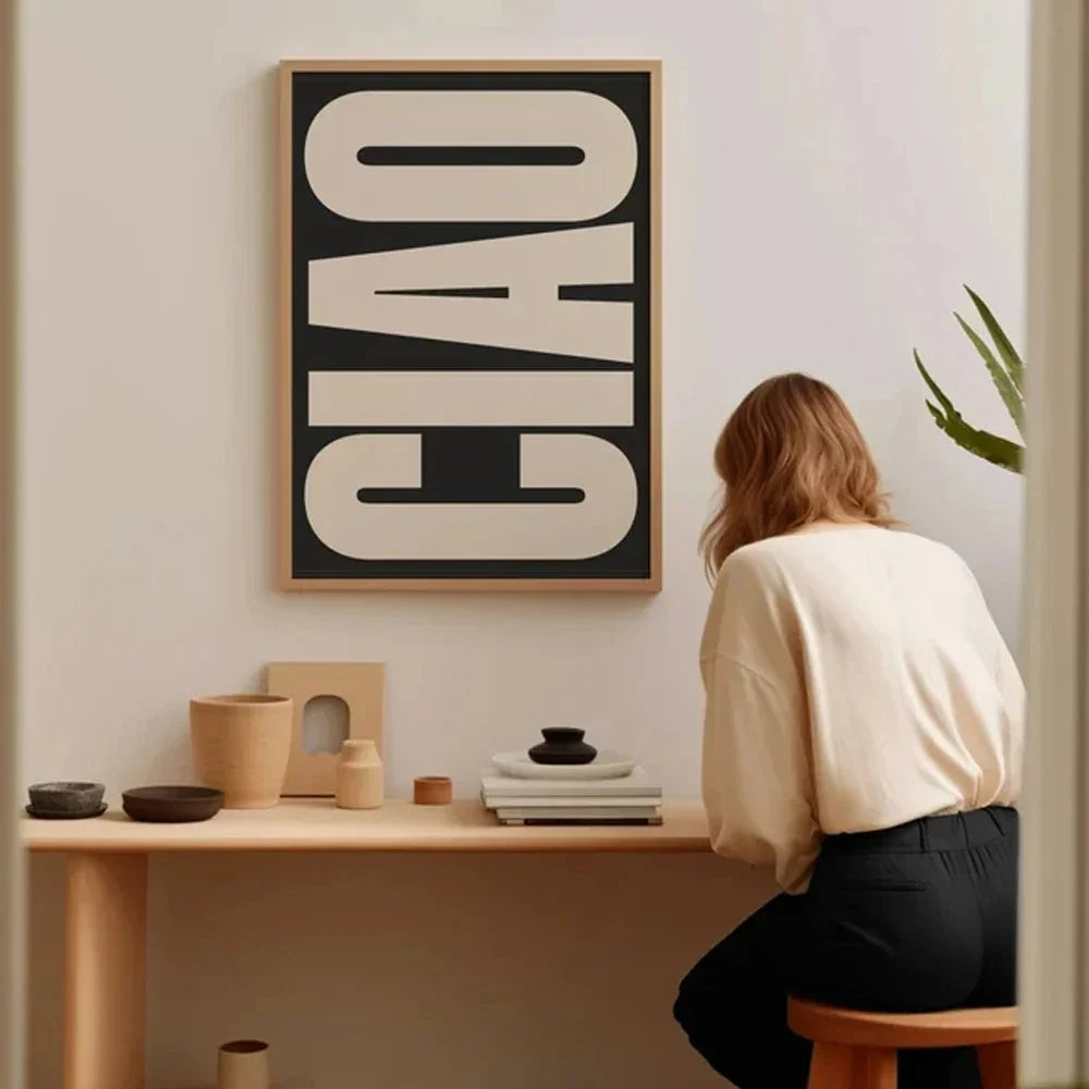 Typography Wall Art – Stylish Ciao Lettering Print