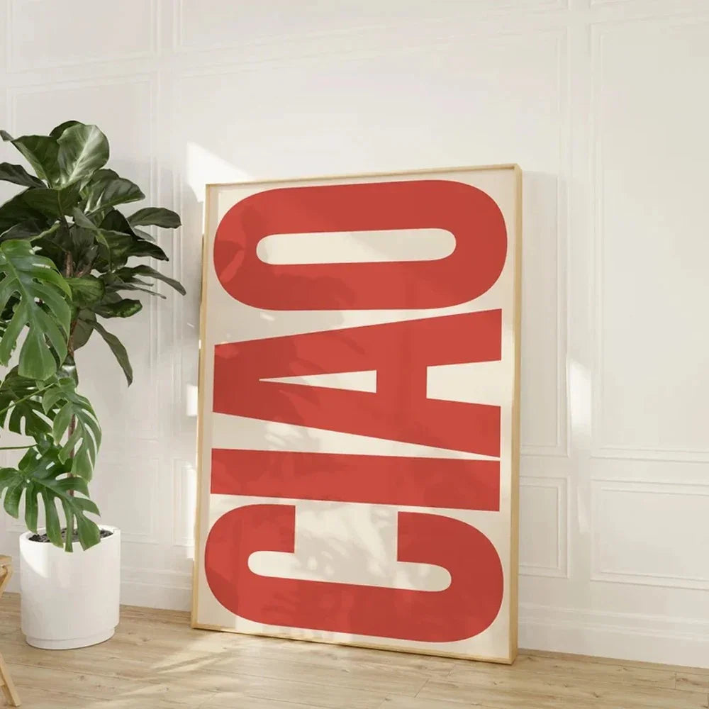 Typography Wall Art – Stylish Ciao Lettering Print