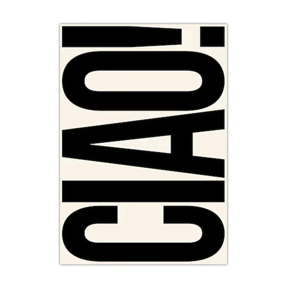 Typography Wall Art – Stylish Ciao Lettering Print