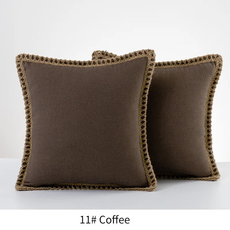 Rustic Decorative Pillow Cover – Trendy Farmhouse Cushion Case