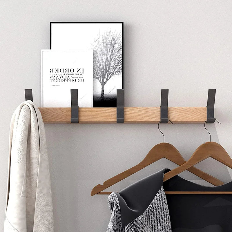 Adjustable Wall Hook Rack – Modern Hanging Bar with Hooks